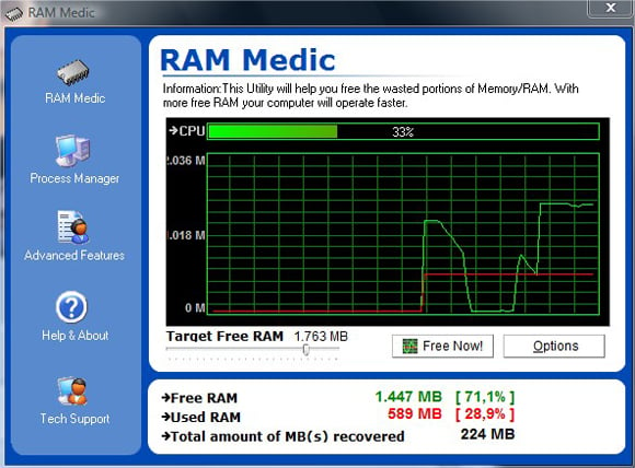 captura de tela RAM Medic