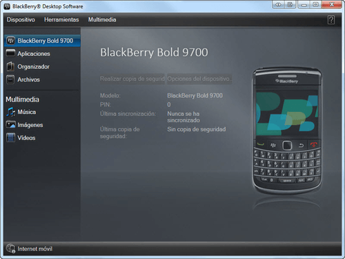 BlackBerry Desktop Software screenshot