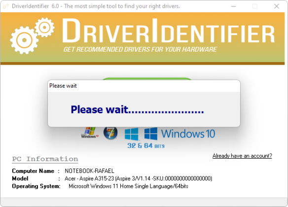 DriverIdentifier captura de tela 2 baixesoft