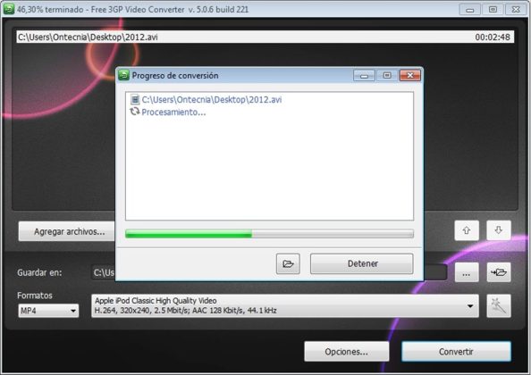 Free 3GP Video Converter captura de tela 3