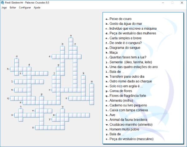 captura de tela do Palavras Cruzadas