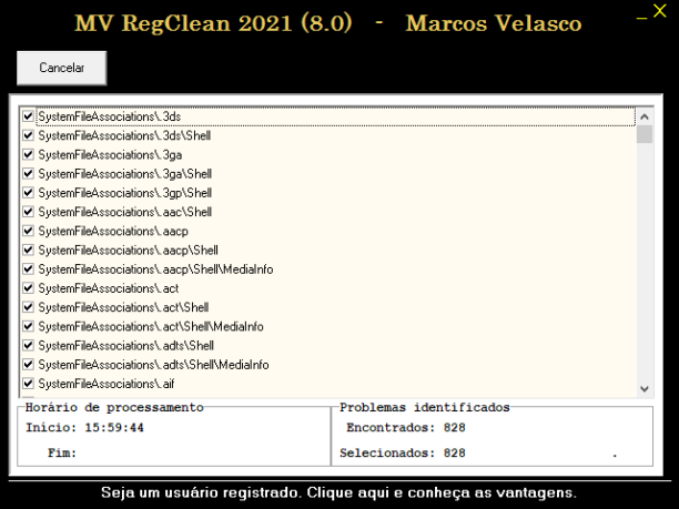 MV RegClean captura de tela