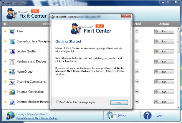 Microsoft Fix it captura de tela 3