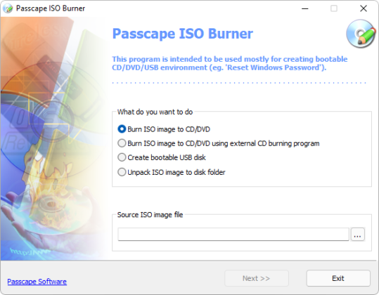 Passcape ISO Burner captura de tela 2 baixesoft