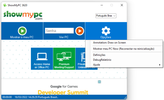 ShowMyPC Remote Access captura de tela 2 baixesoft