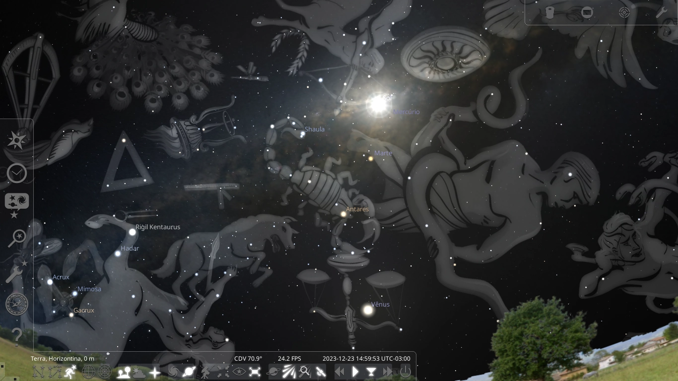 Stellarium captura de tela 02 demonstrativa