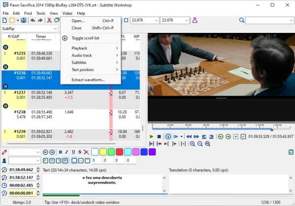Subtitle Workshop captura de tela 5 baixesoft