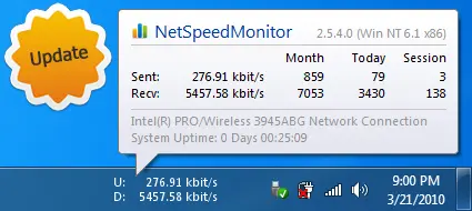 captura de tela NetSpeedMonitor