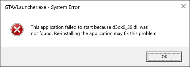 dxdx9 39.dll error