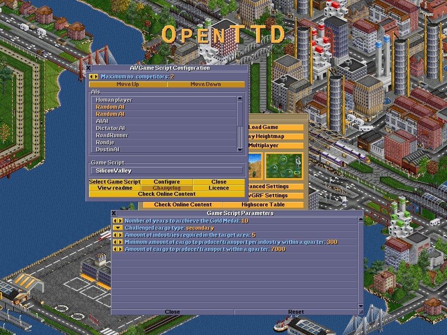 OpenTTD captura de tela 2