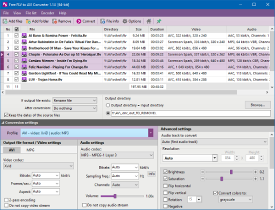 Pazera Easy FLV to AVI Converter captura de tela 1