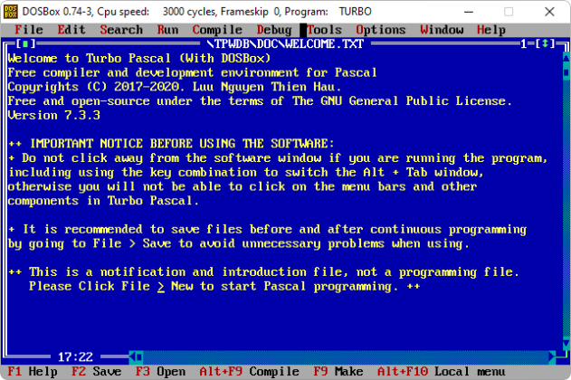 Turbo Pascal captura de tela 1 baixesoft