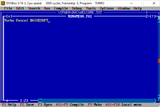 Turbo Pascal captura de tela 3 baixesoft