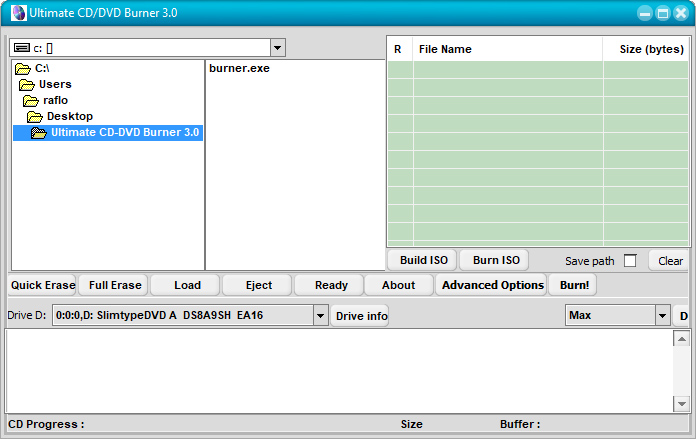 captura de tela do Ultimate CD/DVD Burner
