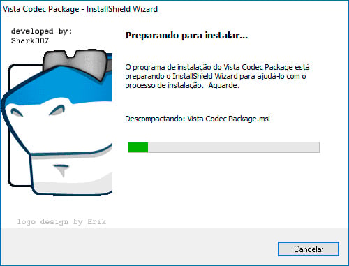 captura de tela do Vista Codec Package