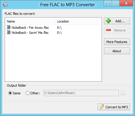 captura de tela do Free FLAC to MP3 Converter
