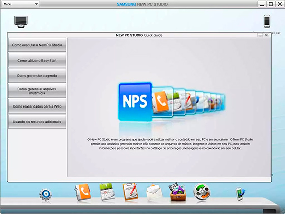 captura de tela do Samsung New PC Studio
