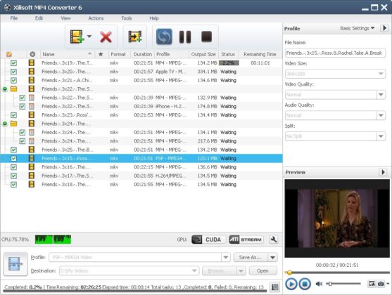 Xilisoft MP4 Converter captura de tela 1 baixesoft