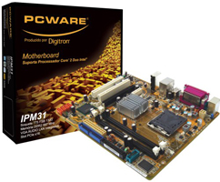 Placa mae PCWARE IPM31 logo
