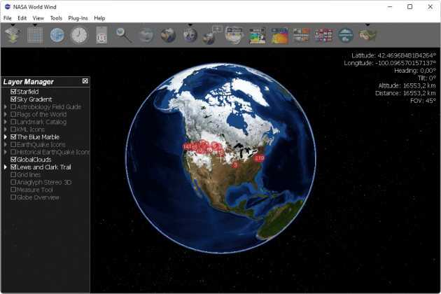 NASA World Wind captura de tela 4 baixesoft