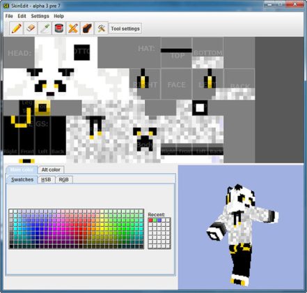 Minecraft SkinEdit captura de tela 3