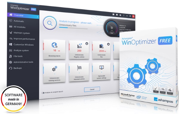 captura de tela Ashampoo WinOptimizer Free