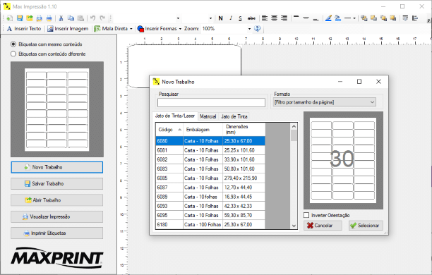 Max Impressão: Software de Impressão de Etiquetas Download
