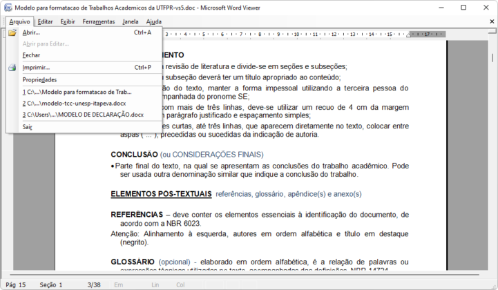 Microsoft Word Viewer captura de tela 2 baixesoft