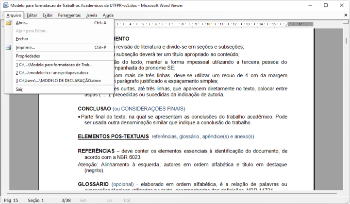 Microsoft Word Viewer captura de tela 2 baixesoft