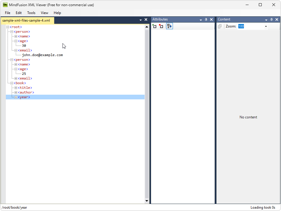 Linha numeradas MindFusion XML Viewer
