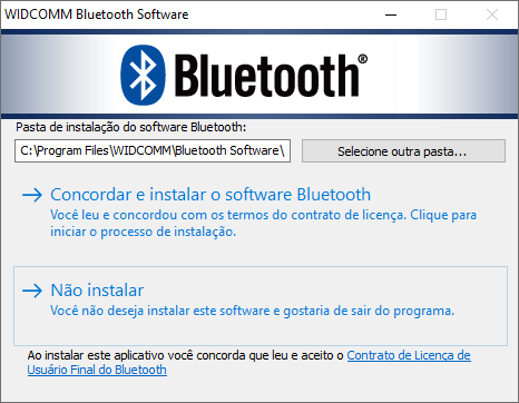 WIDCOMM Bluetooth Software captura de tela