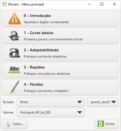 Klavaro captura de tela 1 baixesoft