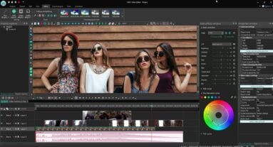 Captura de tela do VSDC Free Video Editor destacando as opções da sua aba de edição. A captura foi realizada pelo desenvolvedor e explora abrangentemente as possibilidades do editor.