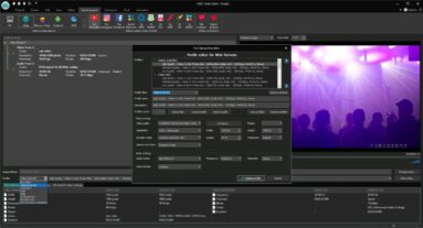 Captura de tela do VSDC Free Video Editor destacando as opções da sua aba de efeitos. A captura foi realizada pelo desenvolvedor e explora abrangentemente as possibilidades do editor.