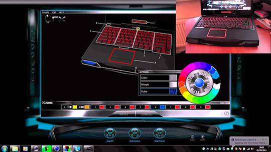 captura de tela do Alienware AlienFX