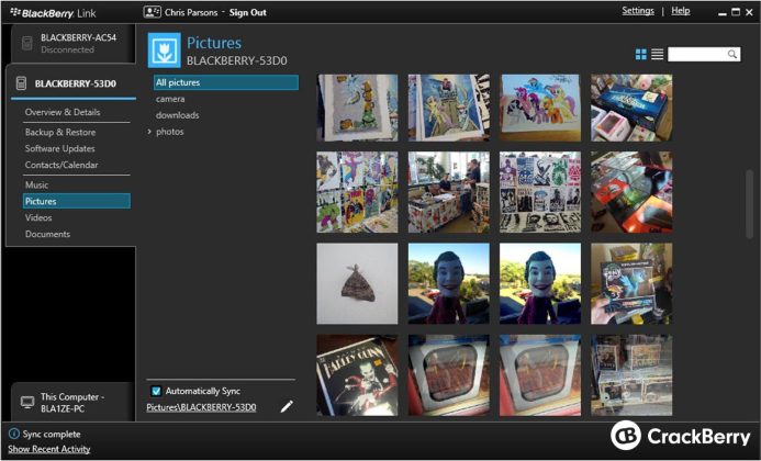 BlackBerry Link captura de tela 2