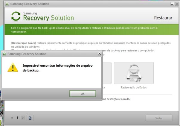 Samsung Recovery Solution captura de tela 2