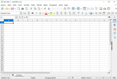 Captura de tela demonstrativa do LibreOffice Calc.