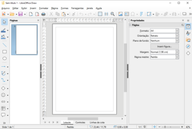 Captura de tela demonstrativa do LibreOffice Draw.