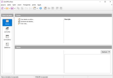 Captura de tela demonstrativa do LibreOffice Base.