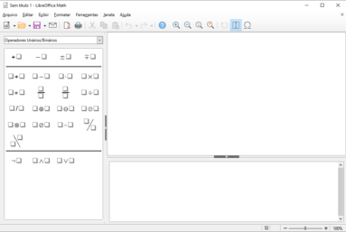 Captura de tela demonstrativa do LibreOffice Math.