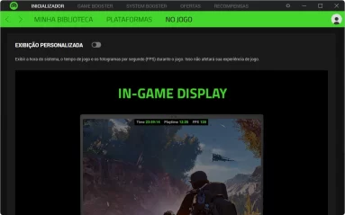 Captura de tela demonstrativa do Razer Cortex mostrando o submenu 