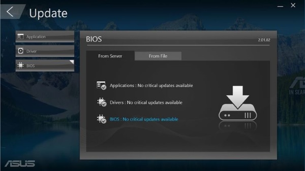 captura de tela do ASUS Manager Update