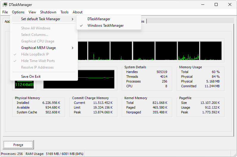 DTaskManager set default