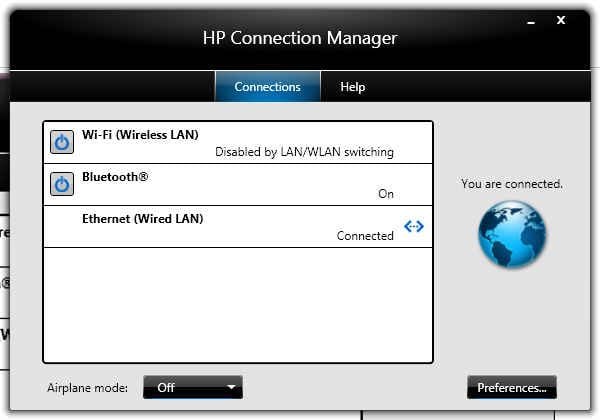 HP Connection Manager captura de tela 1