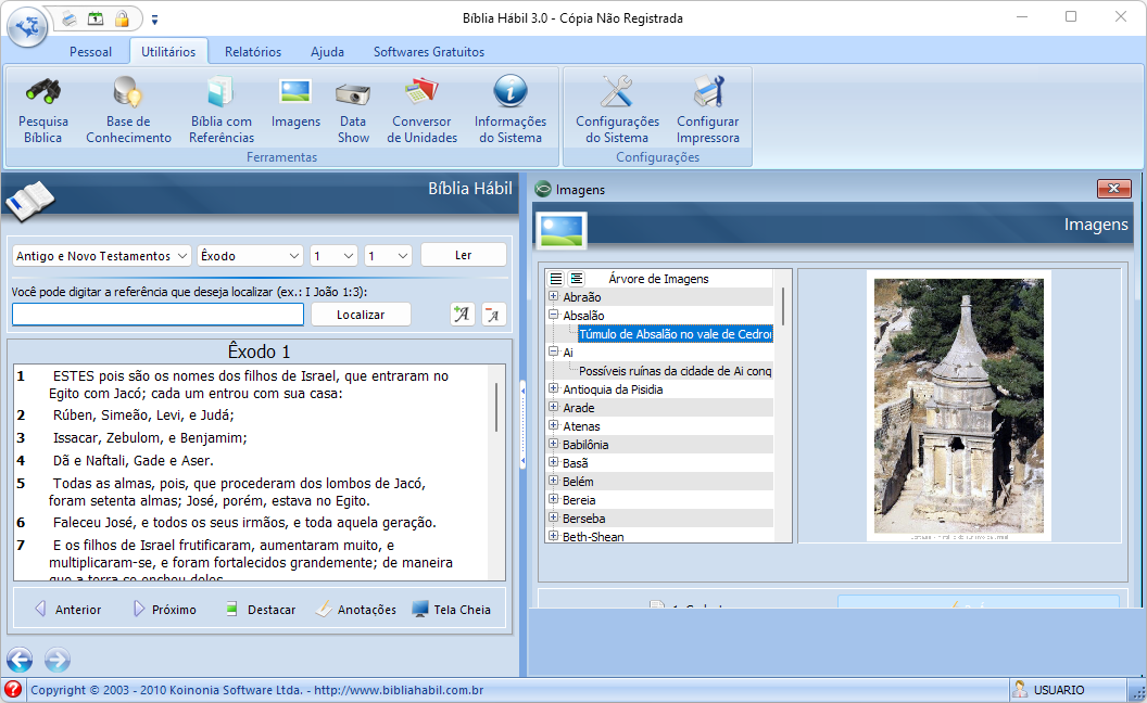 Galeria de imagens do Bíblia Hábil