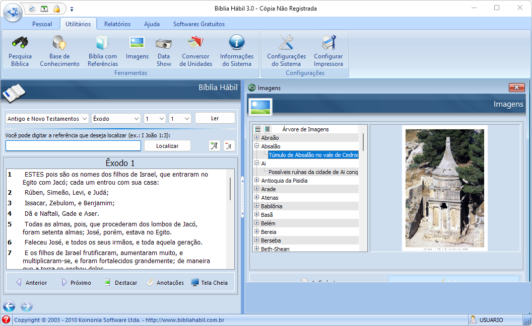 utilitarios imagens biblia habil captura de tela