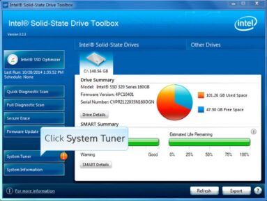 Intel SSD Toolbox captura de tela 1