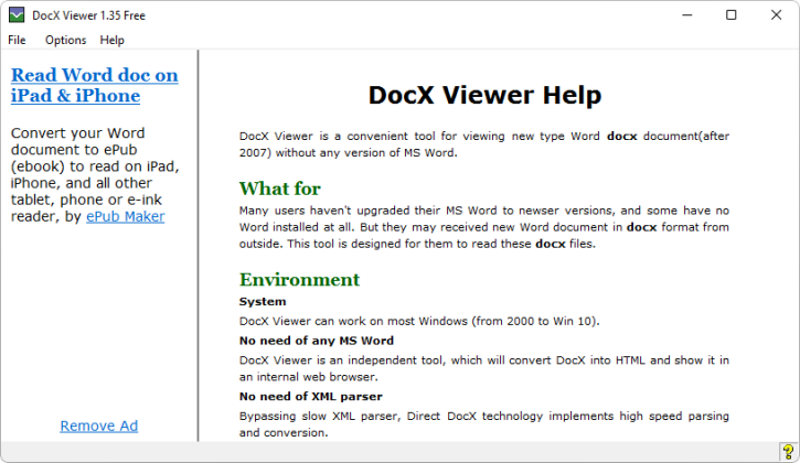 DocX Viewer captura de tela 2 baixesoft