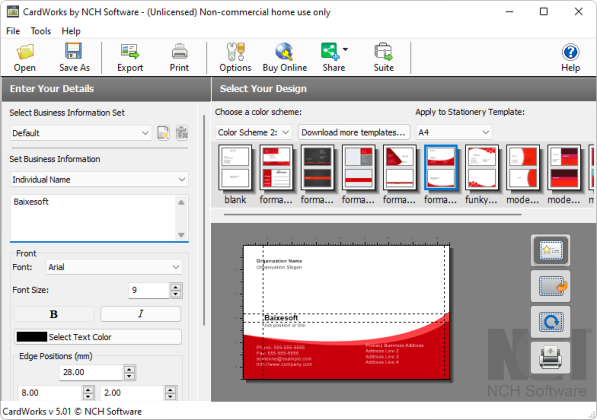 NCH CardWorks captura de tela 3 baixesoft